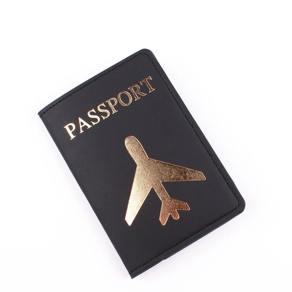 

10pcs card holders women pu plane prints travel passport cover mix color, Brown;gray