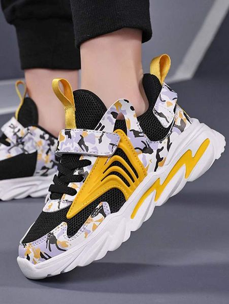 

boys camo print chunky sneakers she, Black