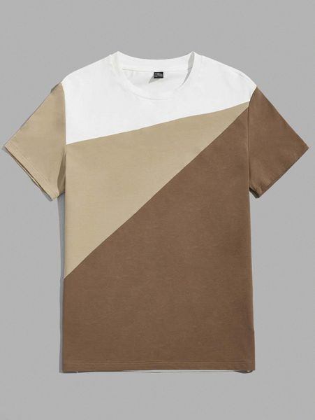 

men colorblock tee a7f1#, White;black