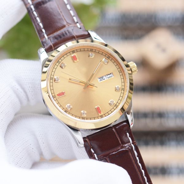 Классические часы Рекомендуются бутик -часы Citizen 8215 Автоматические механические часы с бриллиантовыми шкалами сапфировые минералы 40 мм дата оконная стальная лента кожа