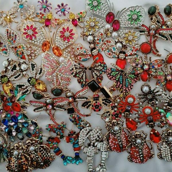 Baumeln Kronleuchter Vintage Strass Ohrring Biene Schmetterling Libelle Ohrstecker Für Frauen Aussage Kristall Schmuck Geschenk Brincos Mill22