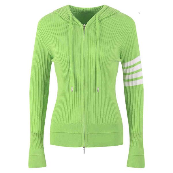 

women's knits tees design sense double zipper slim long sleeve summer four bar sweater cardigan autumn women's wear p11u, White