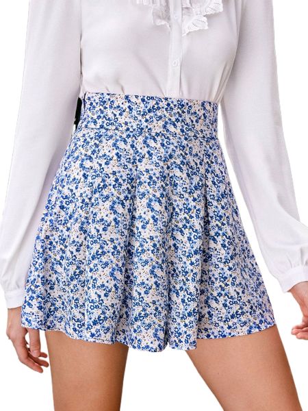 

ditsy floral wide waistband skort m8hk#, White;black