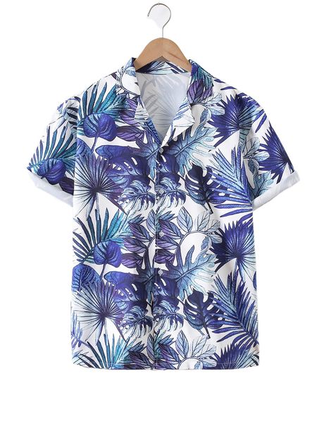 

men tropical print shirt a4sn#, White;black