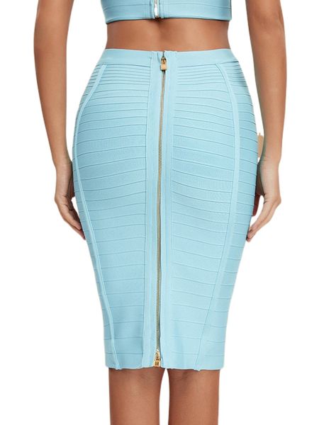 

zipper back bandage pencil skirt p7m2#, Black