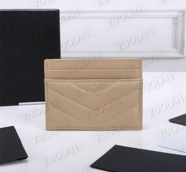 

423291 7a+luxury designer card holder wallet short case purse quality pouch quilted genuine leather y womens men purses mens key ring credit, Brown;gray
