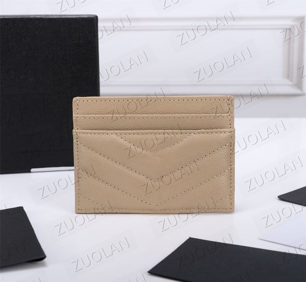 423291 7A+Luxury Designer Titular do Cartão Carteira Estojo Curto Bolsa de Qualidade Bolsa Acolchoada de Couro Genuíno Y Bolsa Feminina Masculina Chaveiro Masculino Moeda de Crédito