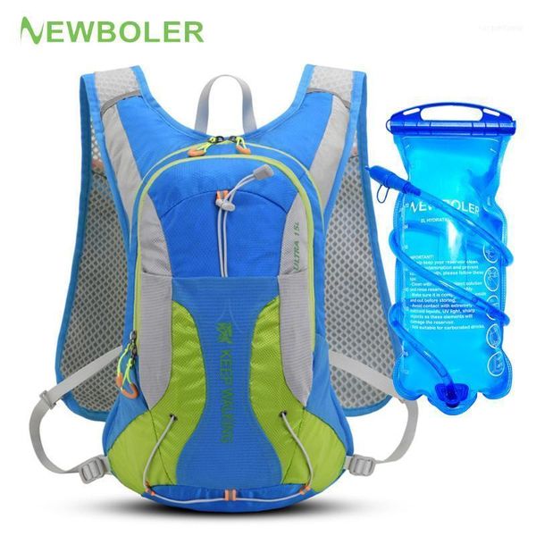 

outdoor bags 15l sport bag sports backpack women men marathon hydration vest pack for running cycling hiking 400ml/2l water