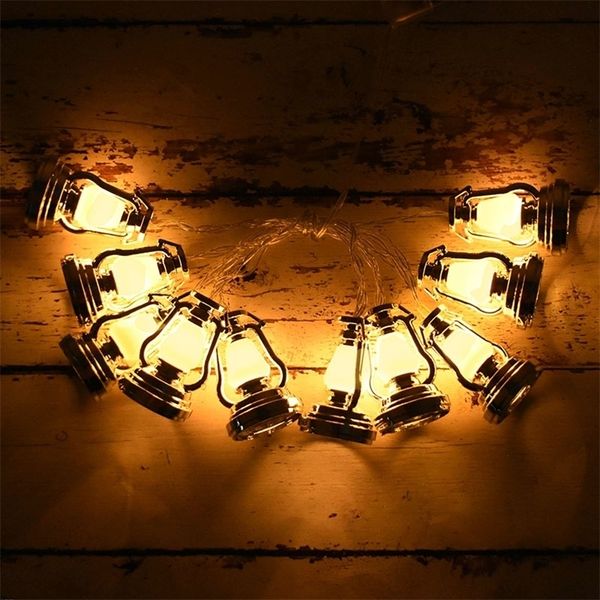 10 Led Light String Ramadan Kareem Decorazioni per la casa Eid Mubarak Hang Fairy Light Garland Ramadan Lantern Pendant Decor 6cm 220815