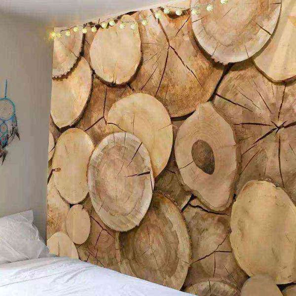 Árvore de parede de tapete de madeira grande cresce foto foto psicodélica Arte estética de arte boho decoração de parede quarto mandala tecido carpete j220804