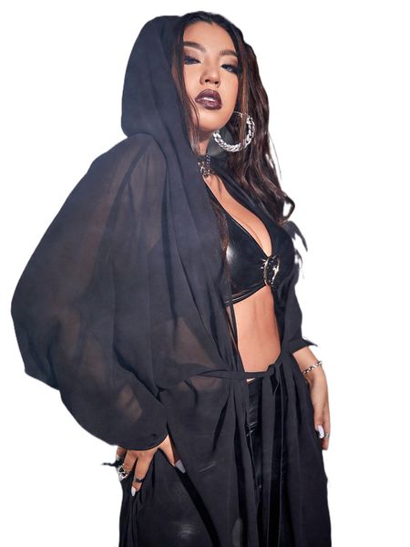 

plus solid chiffon kimono m1td#, Black;gray