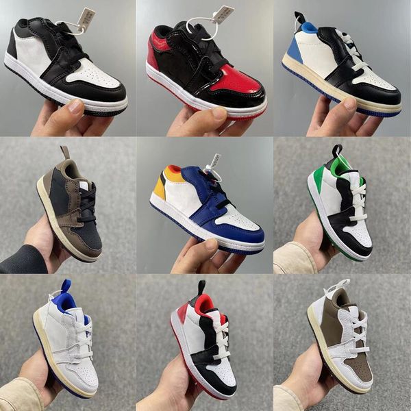 

infant kids baketball shoes mocha big boy girl fragment design ts sneakers children teenage trainers white deep royal blue for preschool & g, Black