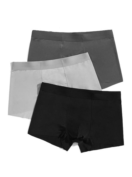

men 3pcs solid boxer brief n3jq#, Black;brown