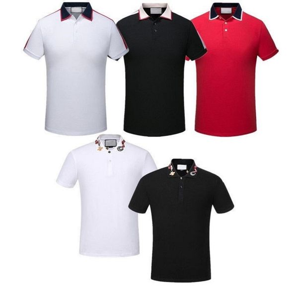 

italy fashion classic mens designers men polos t shirts short sleeve embroidery letter polo tshirts asain size m-3xl ss, White;black