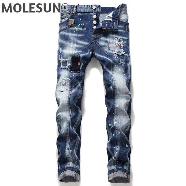 

men's jeans european italy brand men slim pants mens denim261h, Blue