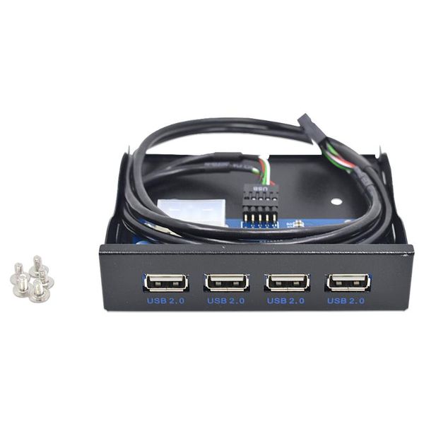 Hubs USB 3,5-Zoll-Diskettenschacht 4 Ports 2.0 HUB Frontplatten-Erweiterungsadapteranschluss mit Kabel für DesktopUSB