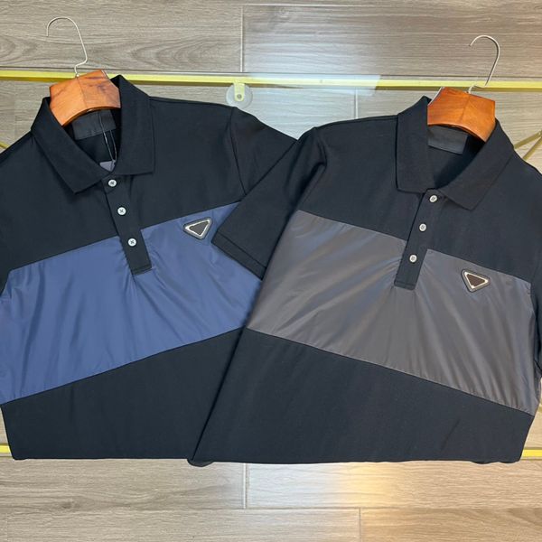 Polo da uomo all'ingrosso polo da uomo camicia di design maniche corte casual retrò top di marca Ricamo tasca classico Mezza cerniera Distintivo del braccio T9NB invertito