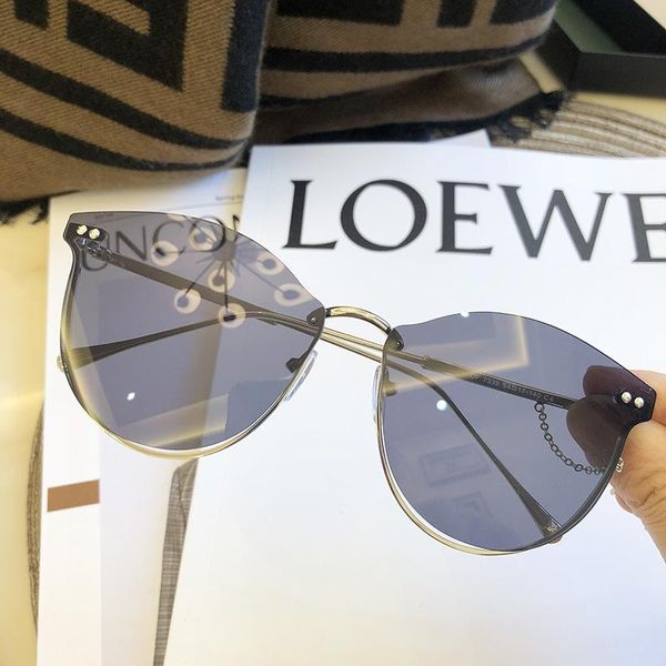 Sonnenbrillenkette, Cat Eye, Damen-Designer, große Sonnenbrille, Retro-Farbtöne, Trend, vielseitige Vintage-Damenaccessoires, UV400-Sonnenbrille