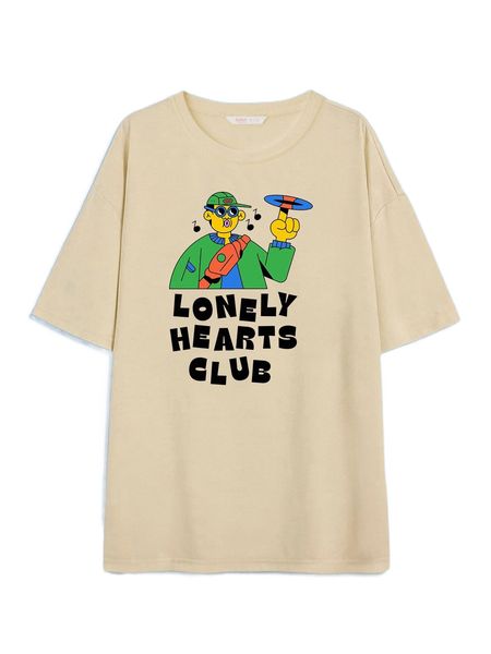 

romwe x antonay anime letter cartoon graphic drop shoulder tee f3mp#, White