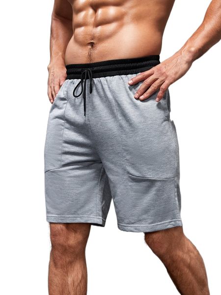 

men marled drawstring waist sports shorts t8ev#, White;black
