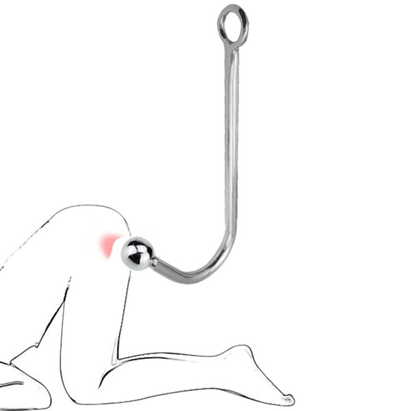 Anal Hook Hook Dilator de aço inoxidável Brinquedos sexy para massageador de massageiro de masculino Metal Butt Plug Male Castity Device BDSM Products