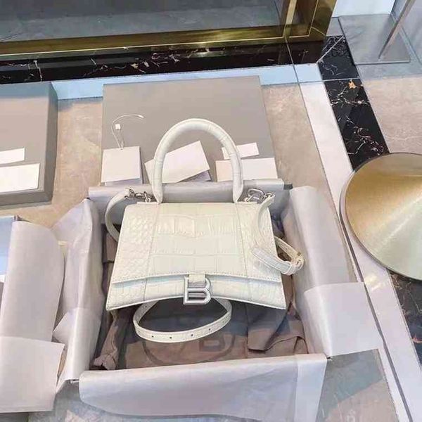 

designer luxury bbalencaigass handbags advanced hourglass bag crocodiless women's 2022 net red same versatile leather b-button single