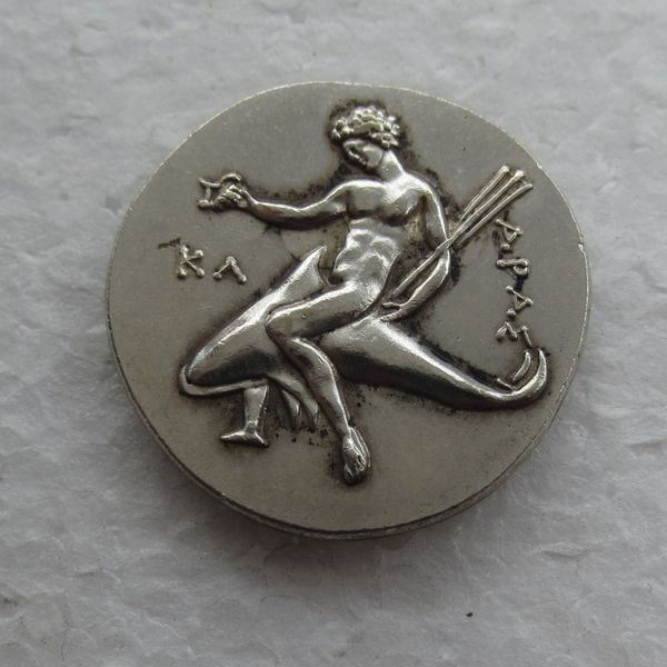 

g25 ancient greek silver didrachm coin from taras - 315 bc copy coin