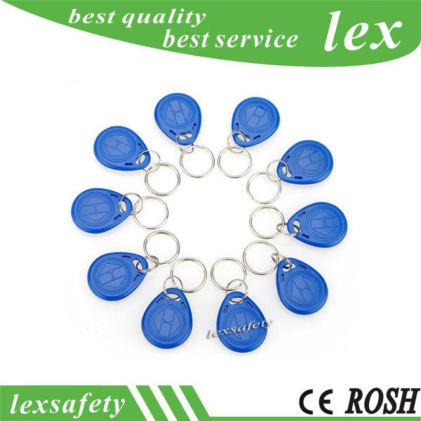 

factory price make em4100 125khz id card 100pcs/lot iso11785 abs rfid plastic numbered key fobs keychain tags