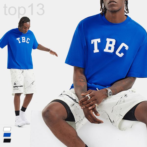 

men's t-shirts designer pinli men's wear | 200g klein blue summer new short sleeve letter national fashion oversize simple t-shirt, White;black