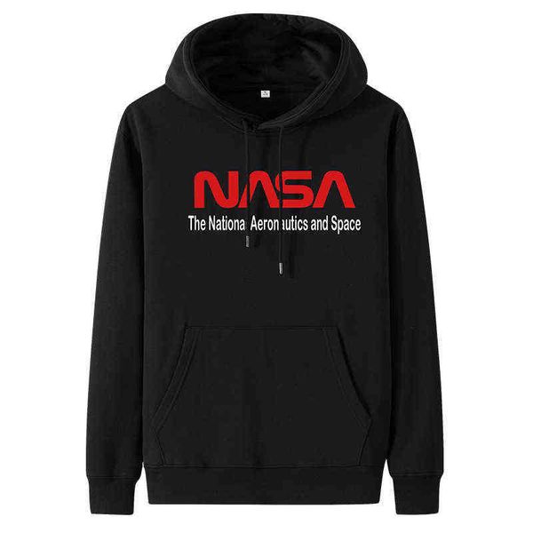 

hoodies sweatshirts designer hoodie autumn new men's nasa co branded round neck hooded cotton long sleeve sweater large air force one s, Black