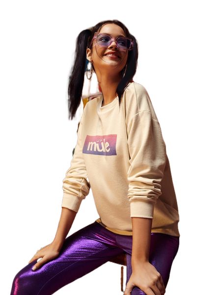 

x the doodle nation letter graphic drop shoulder pullover c8rz#, Black