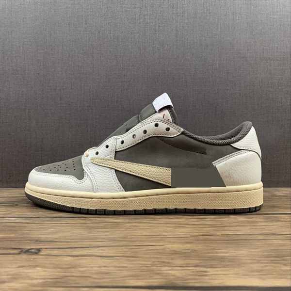 

shoes designer sports jumpman 1 low og x fragment travis scot suede mocha begie cream designer sports sneakers