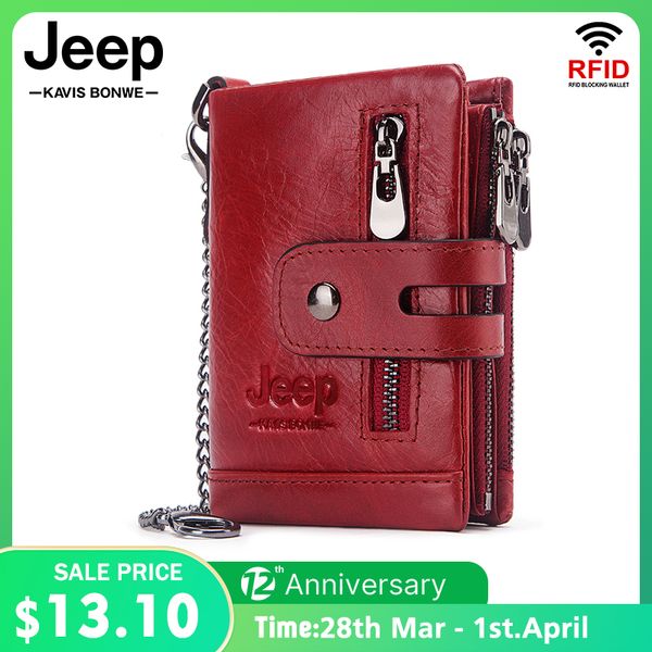 

new fashion women wallet genuine leather lady wallets female hasp double zipper design coin purse id card holder short wallet, Red;black