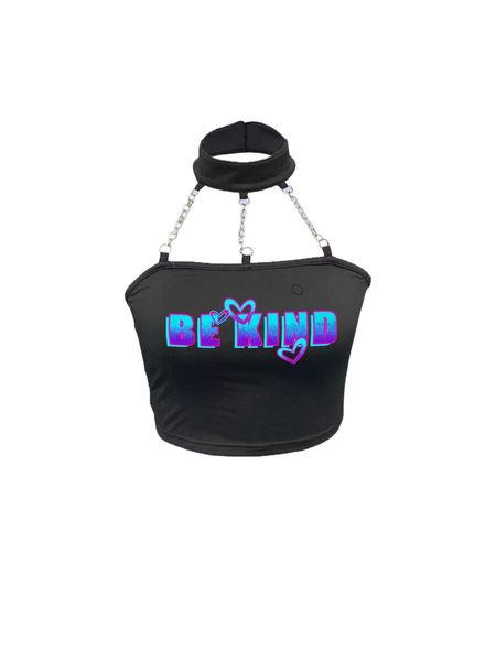 

letter & heart print chain detail halter w7gz#, White