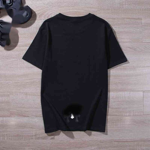 

men's t-shirts summer chro // heart sanskrit letter cross short sleeve t-shirt casual men's and women's lovers' trend 8t, White;black