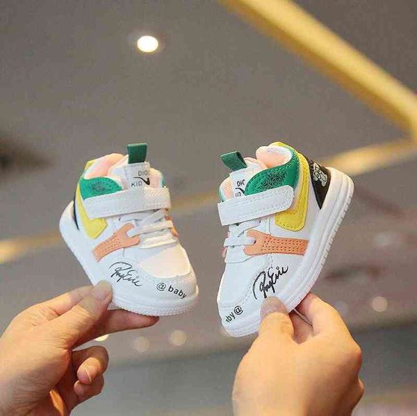 

2021autumn baby toddler shoes fashion boys girls breathable leather shoes soft bottom non-slip 0-2 years old infant casual shoes g220517, Black;red