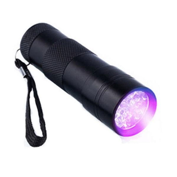 Kostenloser DHL 395-400NM Ultraviolettes UV-Licht-Gadget Schwarzlicht-Taschenlampen UV-Taschenlampe Urinfleckendetektor 12 LED