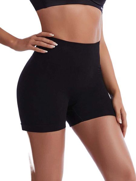 

plain shapewear shorts q715#, Black;red