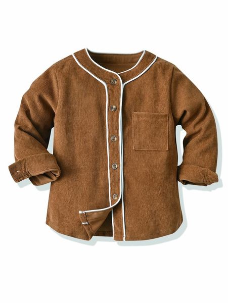 

toddler boys patched pocket contrast piping corduroy coat she01, Blue;gray