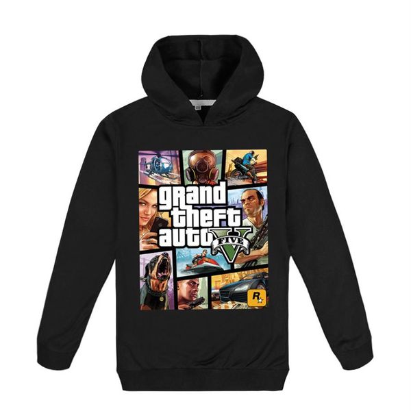 

kids sweatshirts casual fashion clothing game hoodies street outwear boys hip hop suit children sweatshirt pants258n, Black