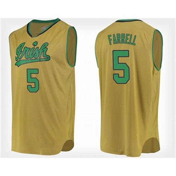 XFLSP 35 Bonzie Colson 5 Matt Farrell Notre Dame Mücadele İrlandalı Koleji Basketbol Jersey Nakış Dikişli Herhangi Bir Numarayı ve Adı Özelleştir