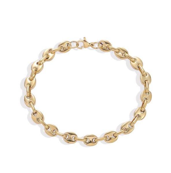 

7mm coffee bean anklets chain lobster clasp stainless steel chain bracelets anklet foot jewelry for women, Red;blue