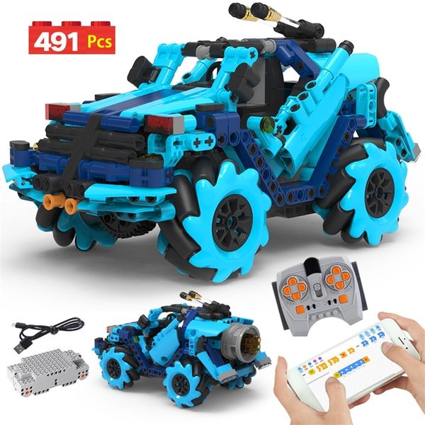 City Electric Remote Control Car MOC Building Blocks APP RC Racing Programmazione Mattoni Giocattoli per bambini 220715