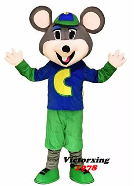 

mascot doll costume foam chuck e. cheese mouse party mascot costume, Red;yellow