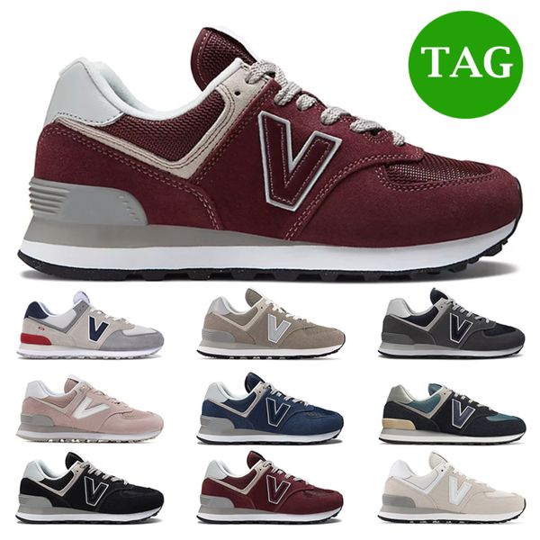 

designer luxurys 574 casual shoes for men womens black cloud white dark navy marred blue burgundy mens sports sneakers trainers fashion outd