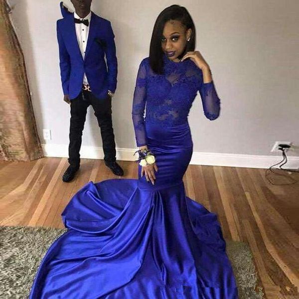 

mermaid spandex prom dresses scoop neck long sleeve lace backless evening gowns models, Black