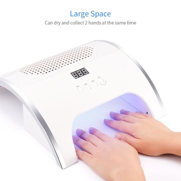

80w 2in 1 36 leds nail lamp nail dust collector vacuum cleaner for nail art with big fan uv gel varnish dust collector