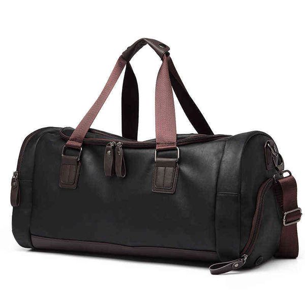 Duffel Bags Men Pu Travel Duffel Bag Fitness ombro de ginástica Pacote de ginástica Bolsas Crossbody Bags Sport Ginástica Bolsa de Bolsa Compartamento de Fitness Gadgets 220626