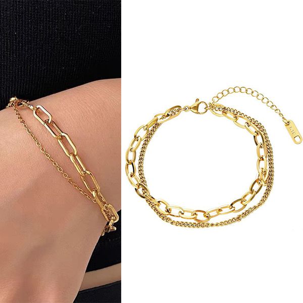 Braccialetti in acciaio inossidabile Braccialetti per donna Uomo Bracciale regolabile Polsino Marchio di lusso Gioielli sportivi maschili Regalo di Natale Accessori per le mani delle ragazze femminili