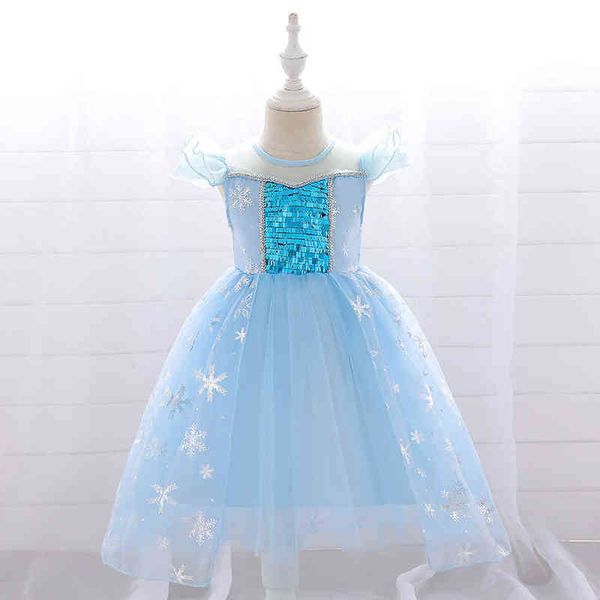 Baby Mädchen Casual Sommer Kleid Kinder Mädchen Pailletten Cosplay Party Kleider Mädchen Schneeflocke Weihnachten Prinzessin Kleid Kleidung G220428